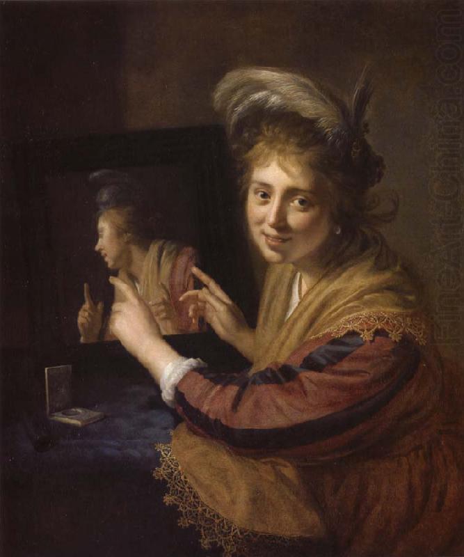 Girl at a Mirror, REMBRANDT Harmenszoon van Rijn